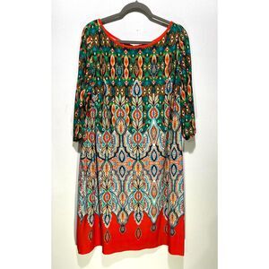 Eliza J dress career wear office festive business casual boho print women 20W